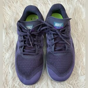 Nike Free Run Women's Purple and Lime Green Athletic Running Shoes
